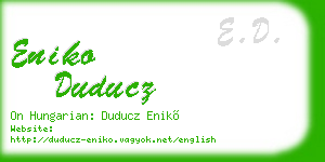 eniko duducz business card